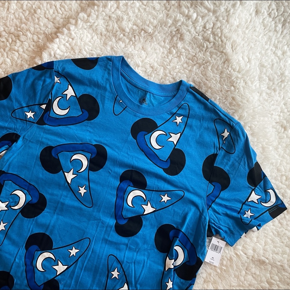 Disney Parks Allover Print Sorcerer Mickey Hat T-Shirt